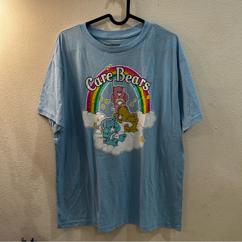 Care Bears Blue Short Sleeve Tee with Retro Design